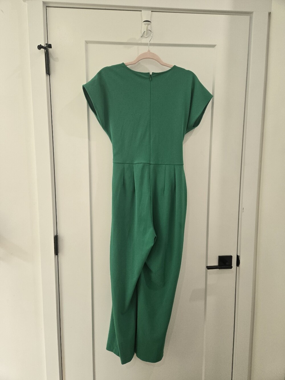 Express Emerald Green V-Neck Tie-Waist Jumpsuit - Picture 7 of 12